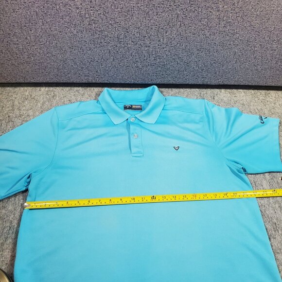 Callaway Blue Turquoise Performance Men's Golf Shirt Size L - Picture 7 of 9